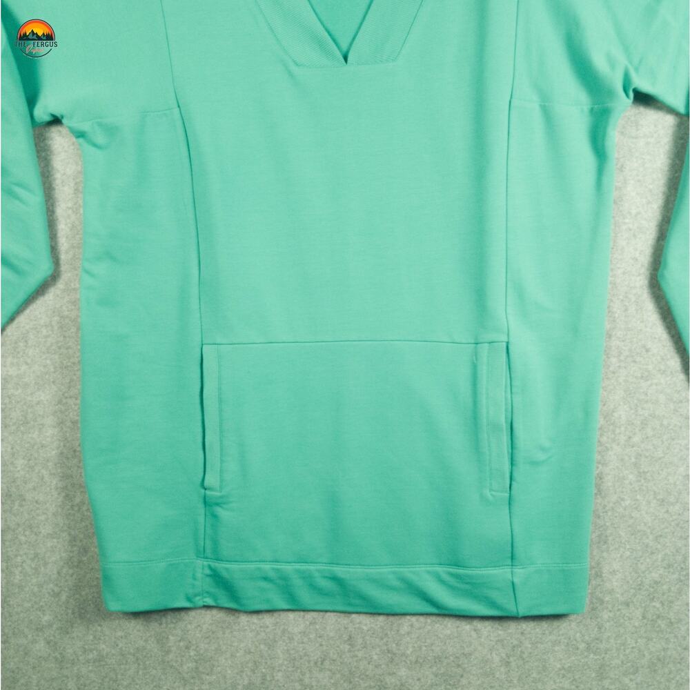 J. Jill Fit Pullover Sweatshirt Green Verde Long Sleeve V-Neck Pockets Women's L - Picture 4 of 11